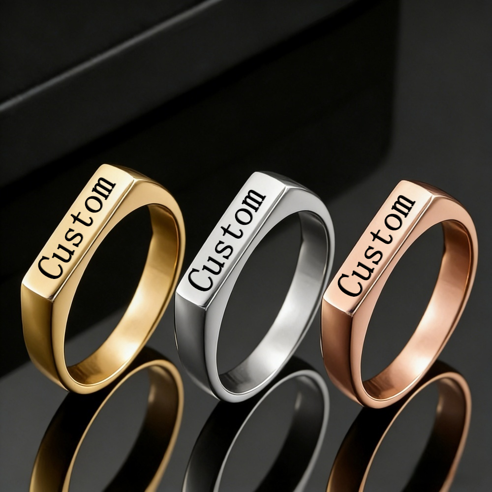 Initial Ring Custom - Personalizowane pierścionki ze stali nierdzewnej z