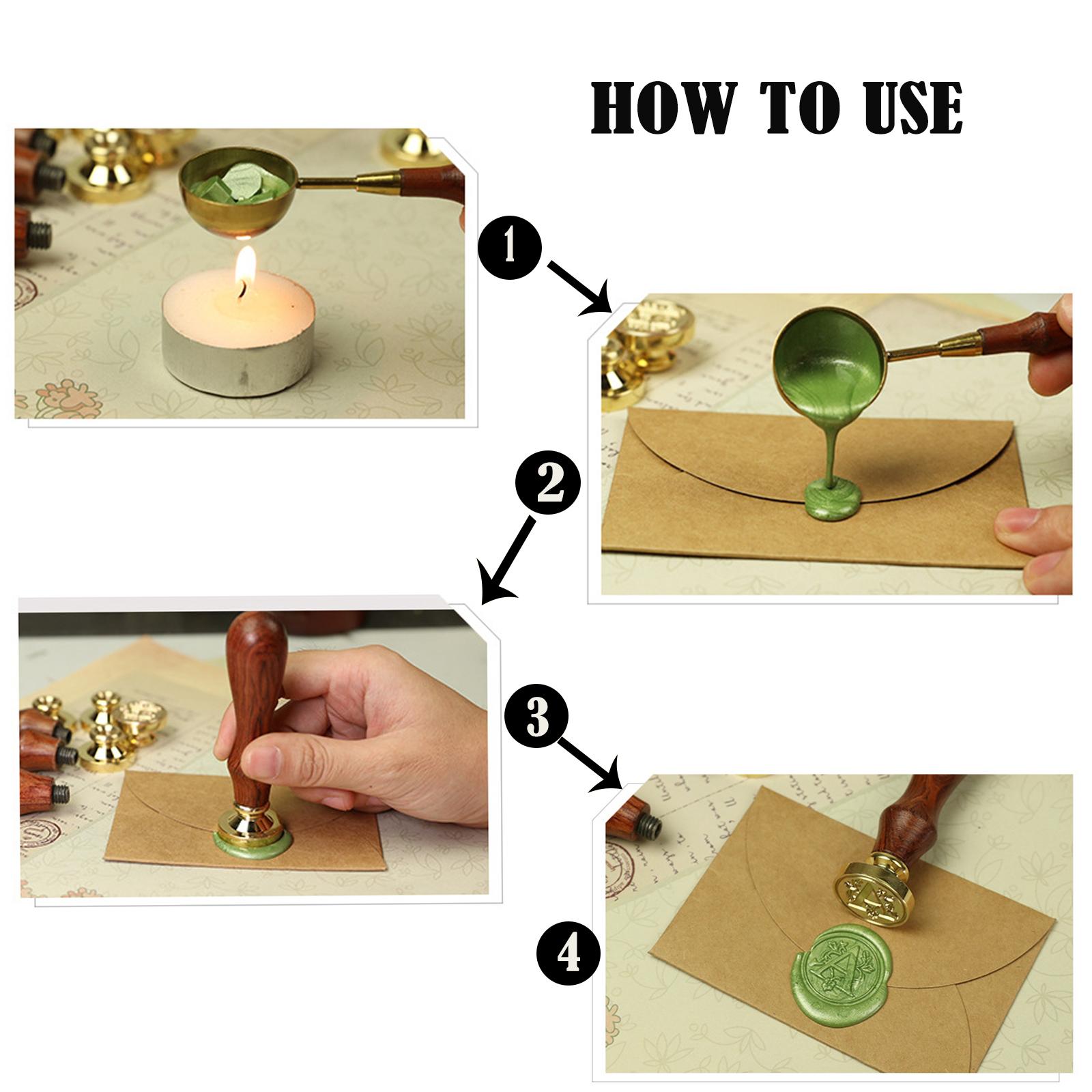 Wax Seal Letter Kit - Zestaw do pieczętowania listów z drewnianą