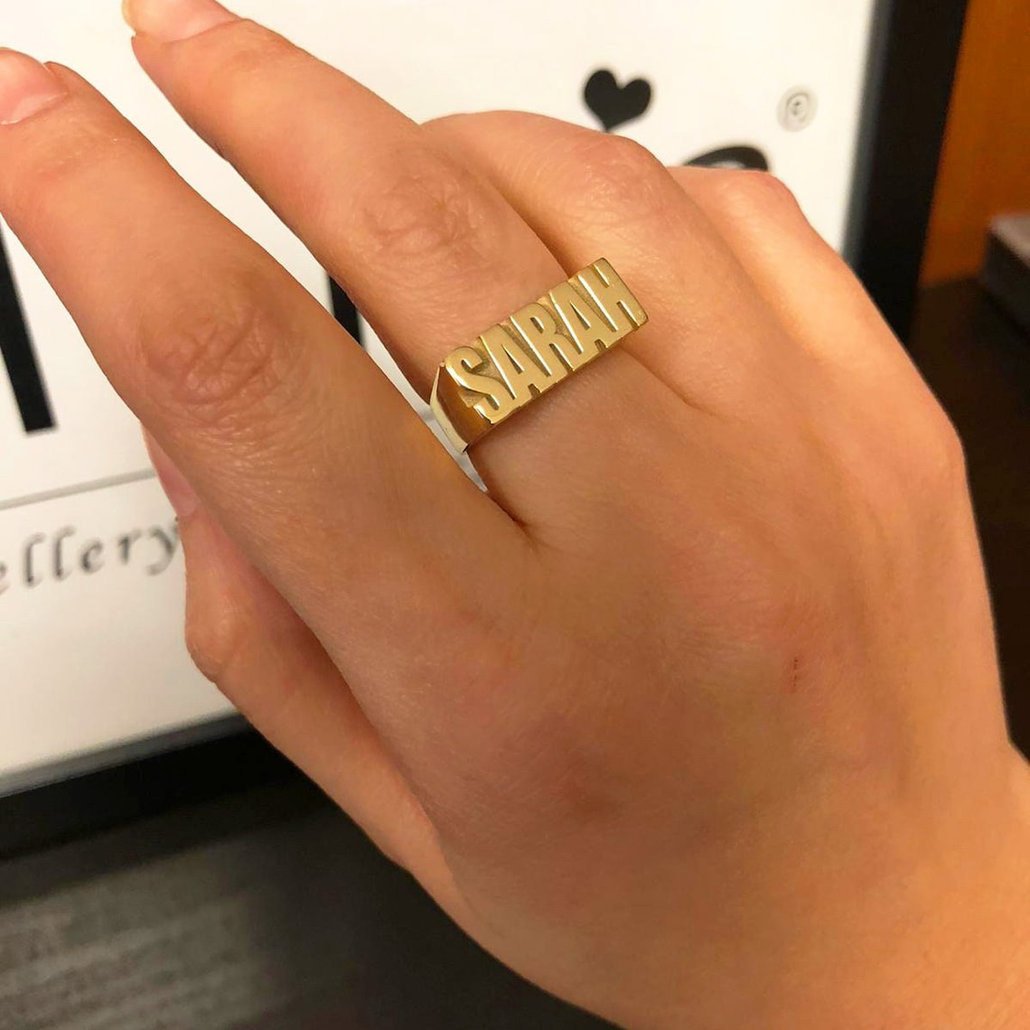 Initial Ring Custom - Niestandardowe złote gotyckie pierścionki dla mężczyzn