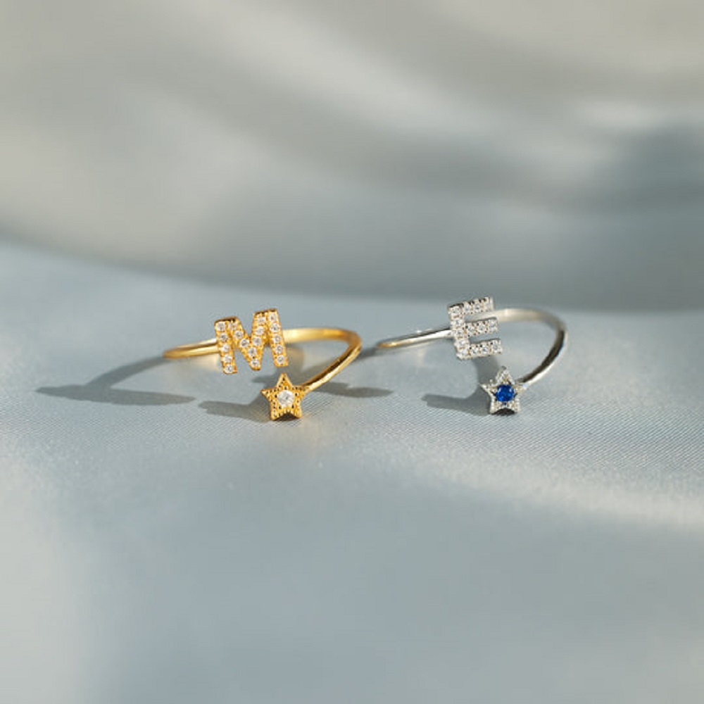 Initial Ring Custom - BYŁEŚ URODZONY, ABY POŚWIETLIĆ PIERŚCIEŃ Z