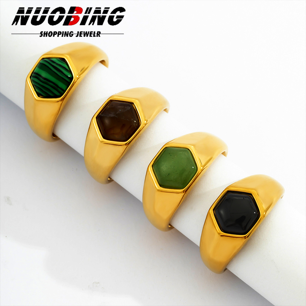Initial Ring Custom - Pierścionek ślubny ze stali nierdzewnej z