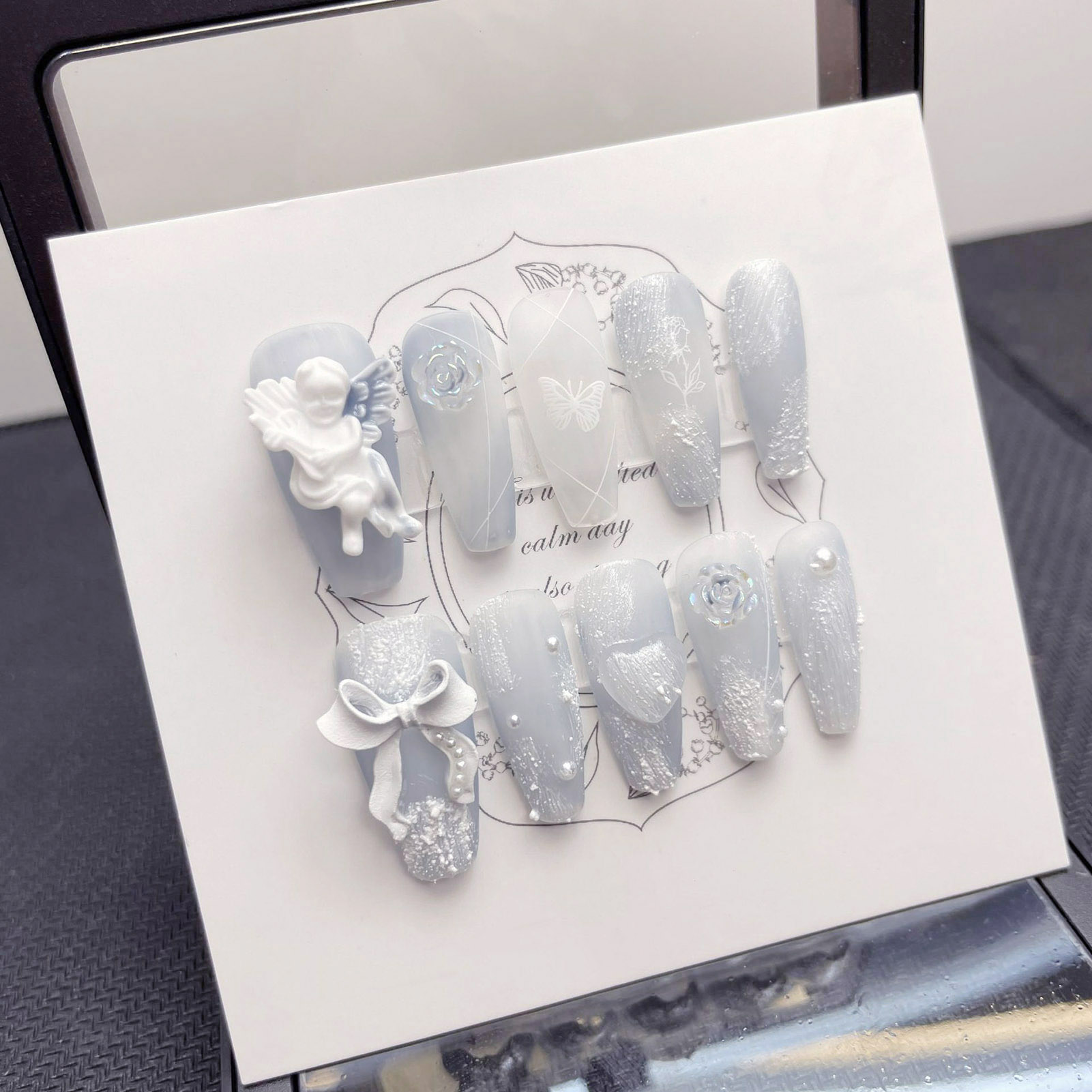 3D tynk anioł sztuczne paznokc – Pressed Flower Art recenzja i cena