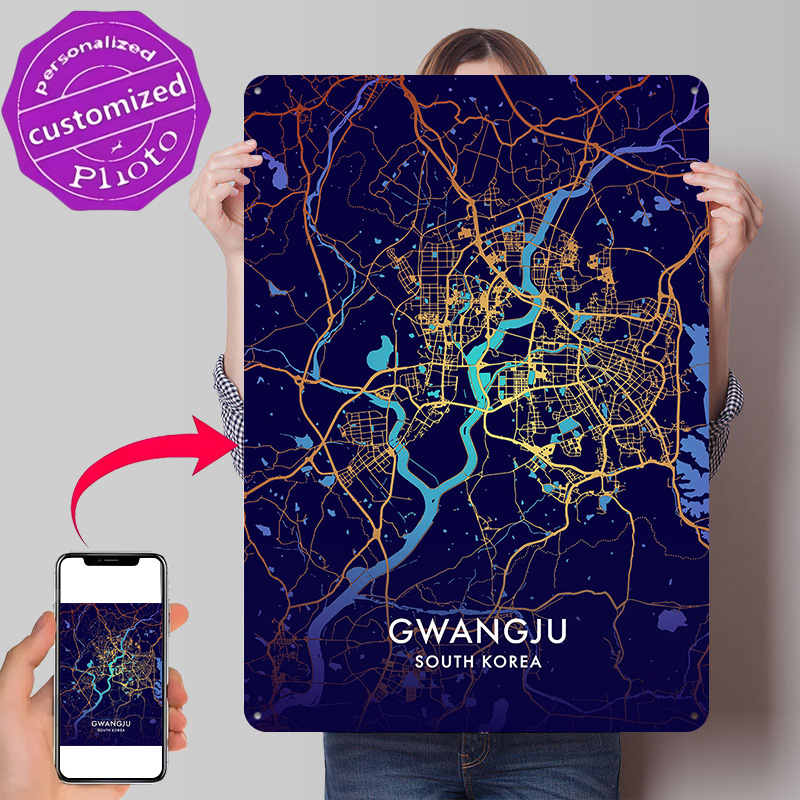 Mapa miasta Gwangju 3D Tekstur – Custom Map Poster recenzja i cena