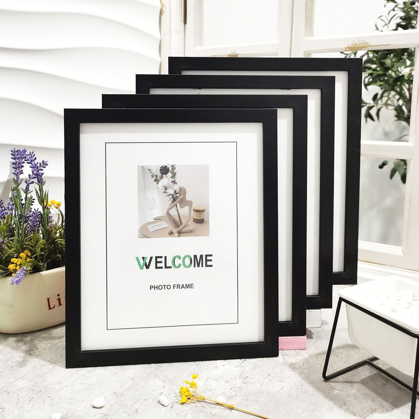 Zestaw 4 drewnianych ram na zd – Engraved Wood Frame recenzja i cena