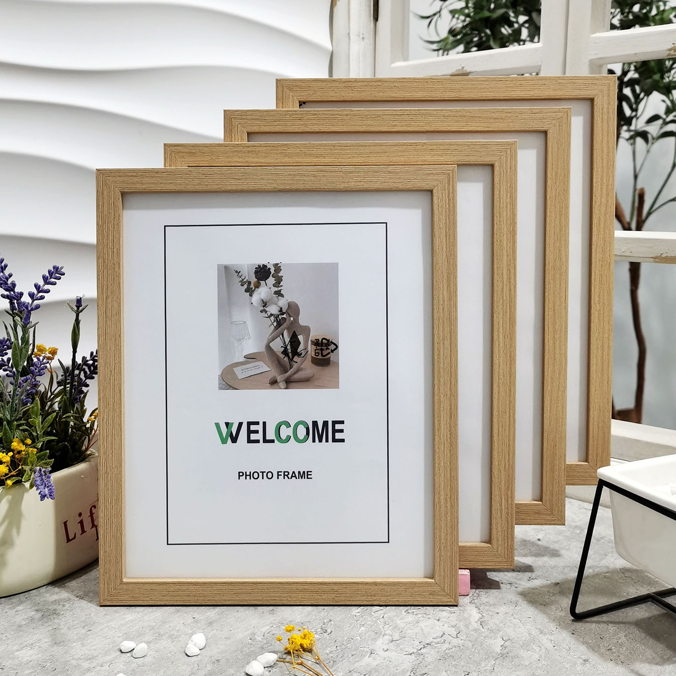 Zestaw 4 drewnianych ram na zd – Engraved Wood Frame recenzja i cena
