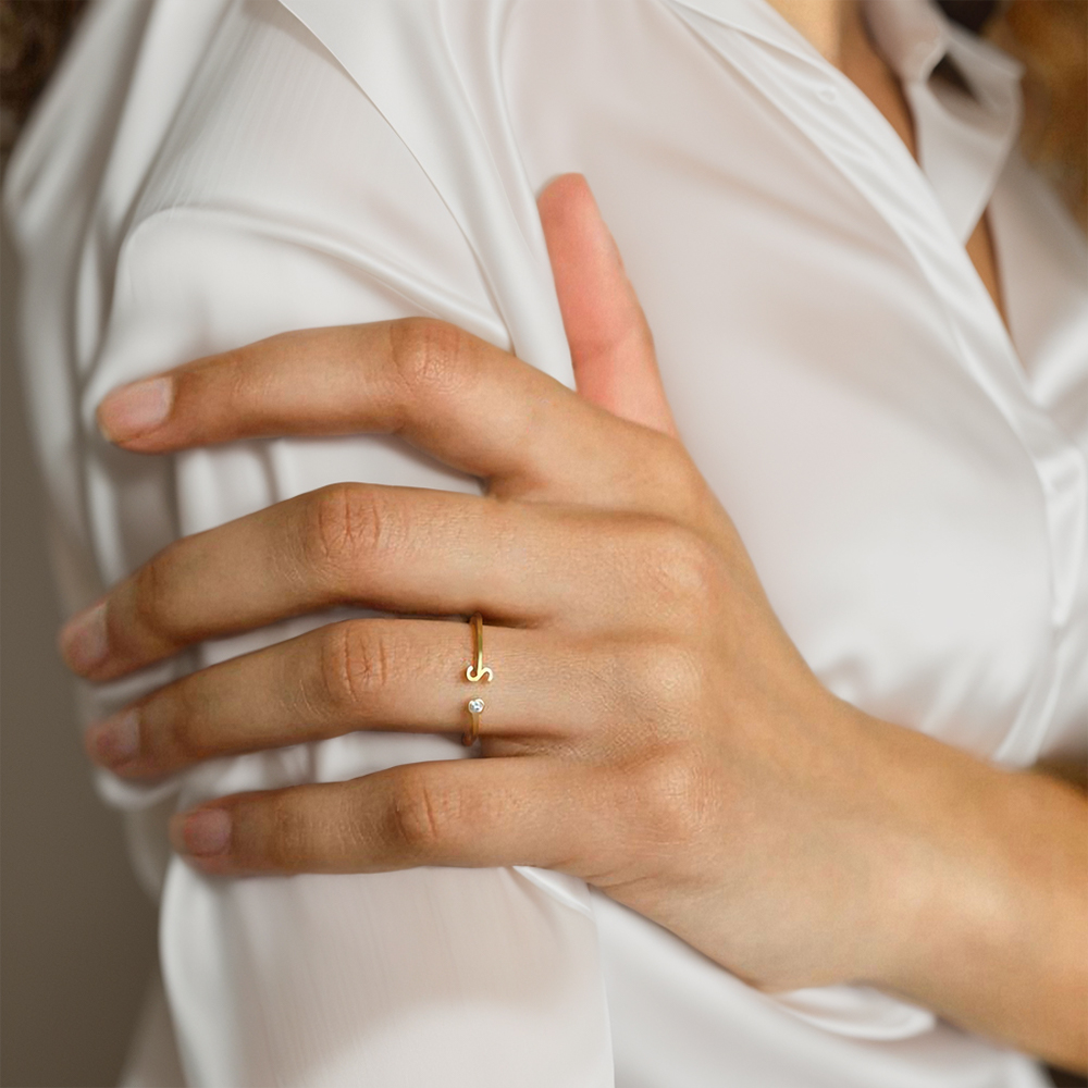 EMANCO Pierścionki z otwartym  – Initial Ring Custom recenzja i cena